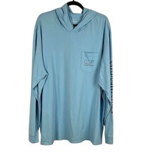 Vineyard Vines Casual Athleisure Back Logo Long Sleeve Cotton Hoodie 2XL Blue